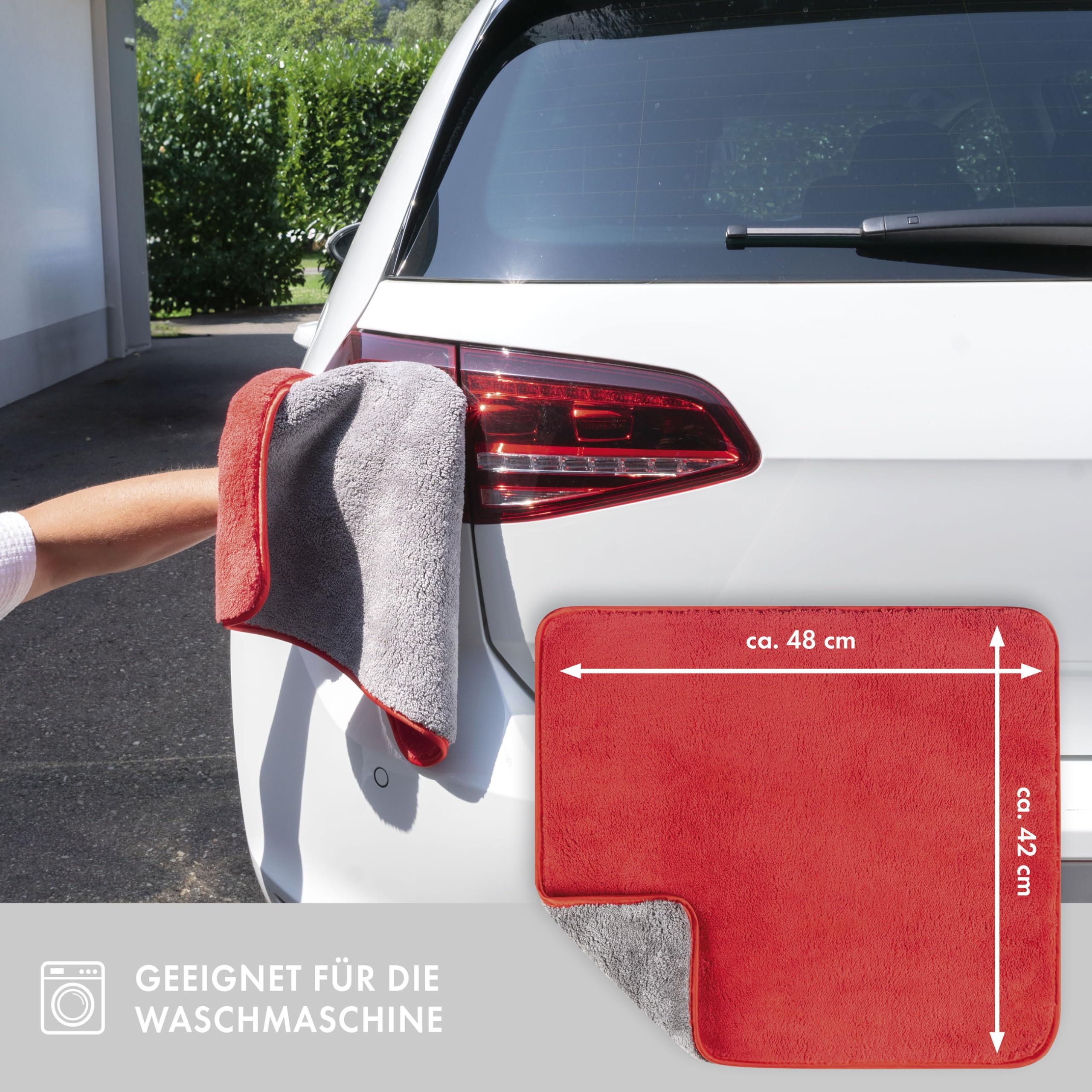 WALSER panni in microfibra per auto, panno in microfibra premium per la cura dell'auto, panni per la pulizia dell'auto, panni per la cura dell' abitacolo 48x42 cm