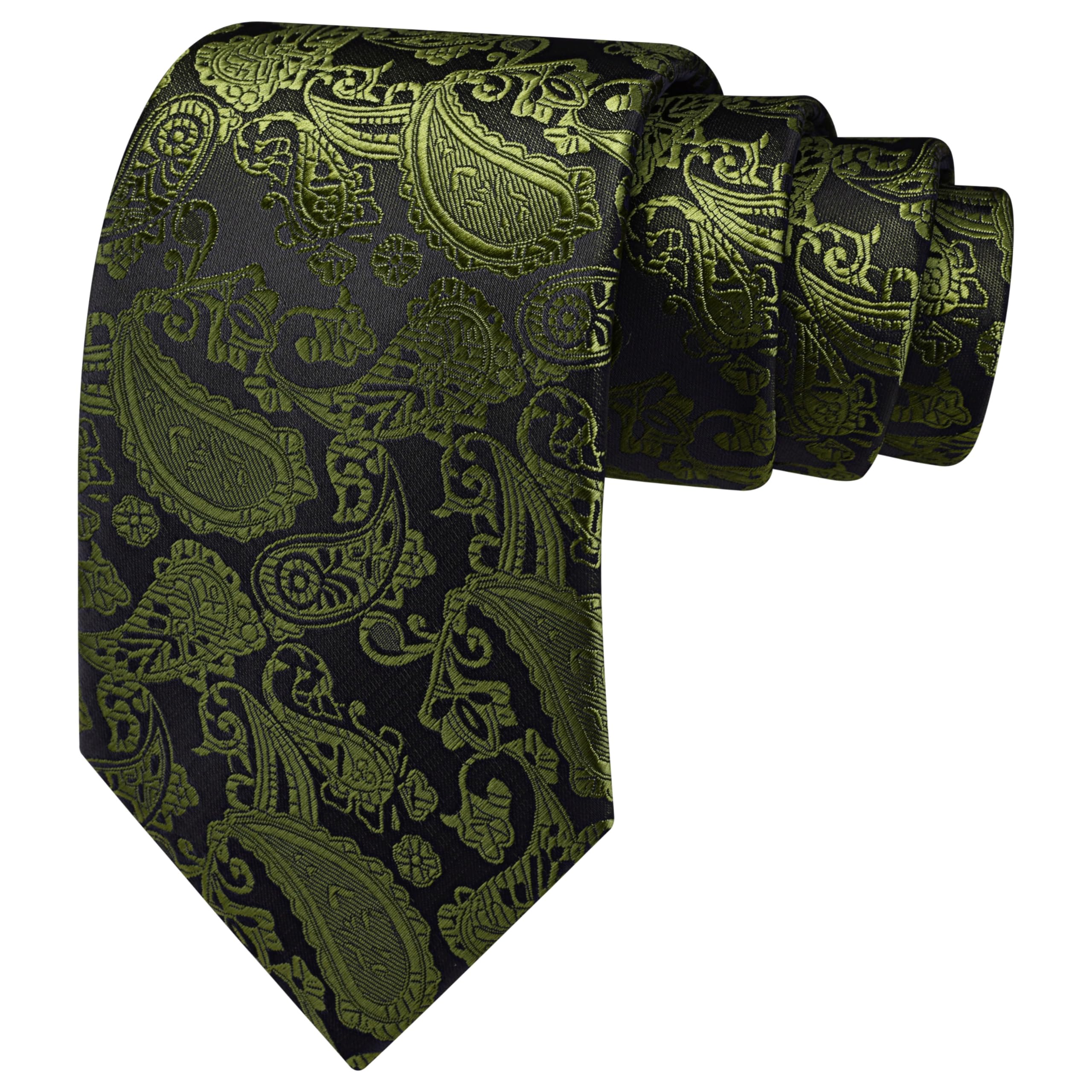 GUSLESON 3.15"(8cm) Fashion Paisley Ties Mens Woven Jacquard Necktie for Wedding