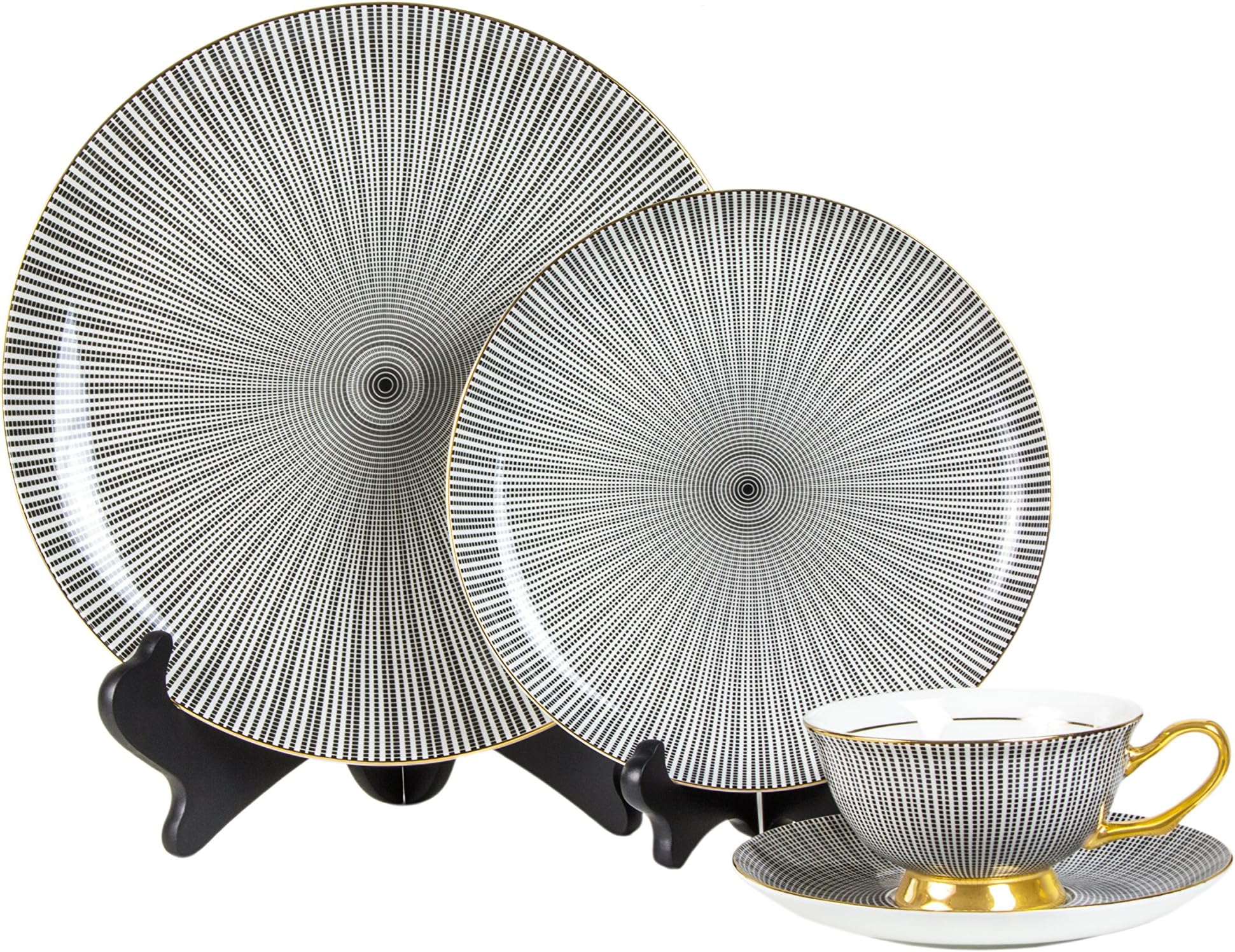 Fine China Dinnerware Set, 4 Piece, Barchesco Collection