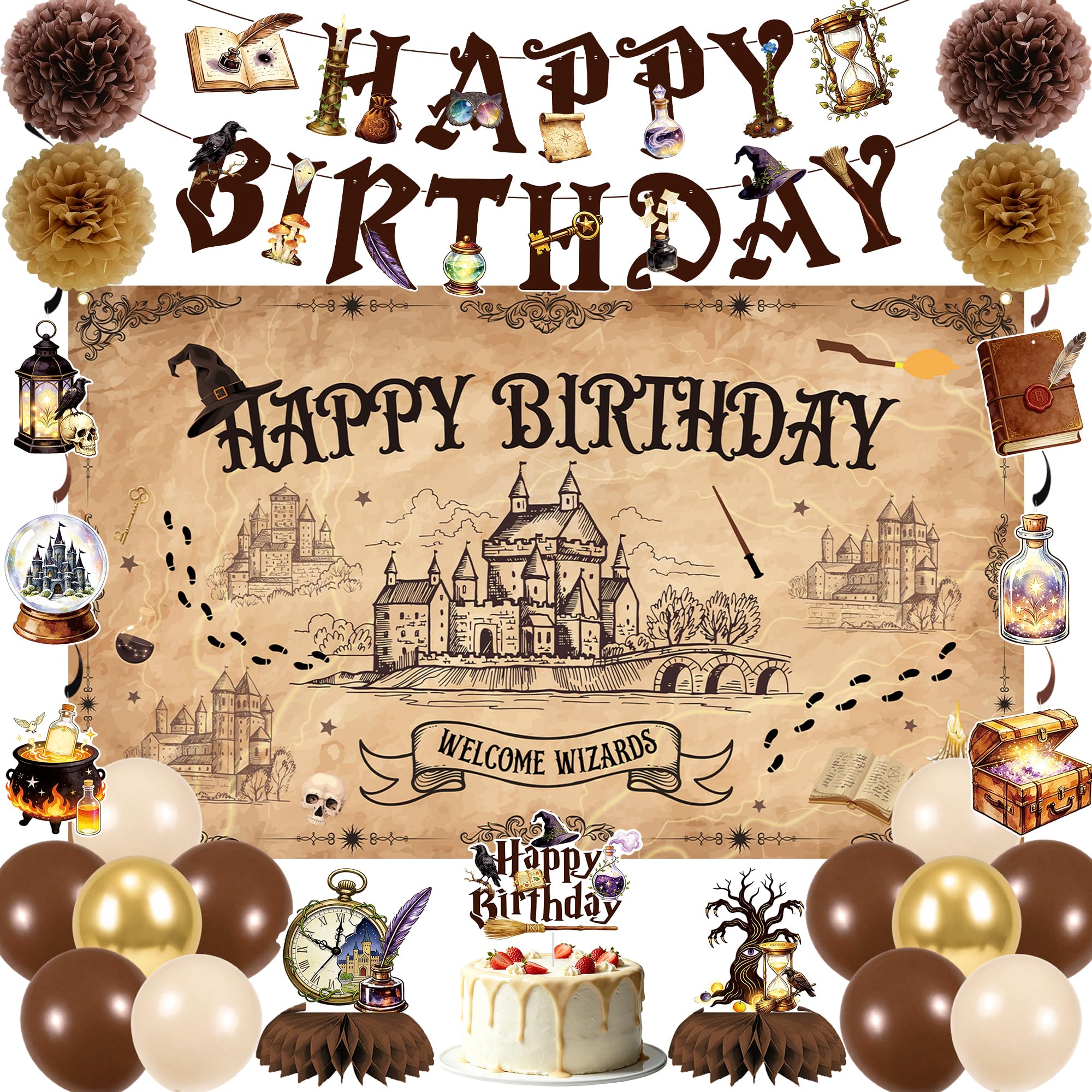 Halloween Wizard Birthday Party Decoration Set for Kids — toys & kids deal