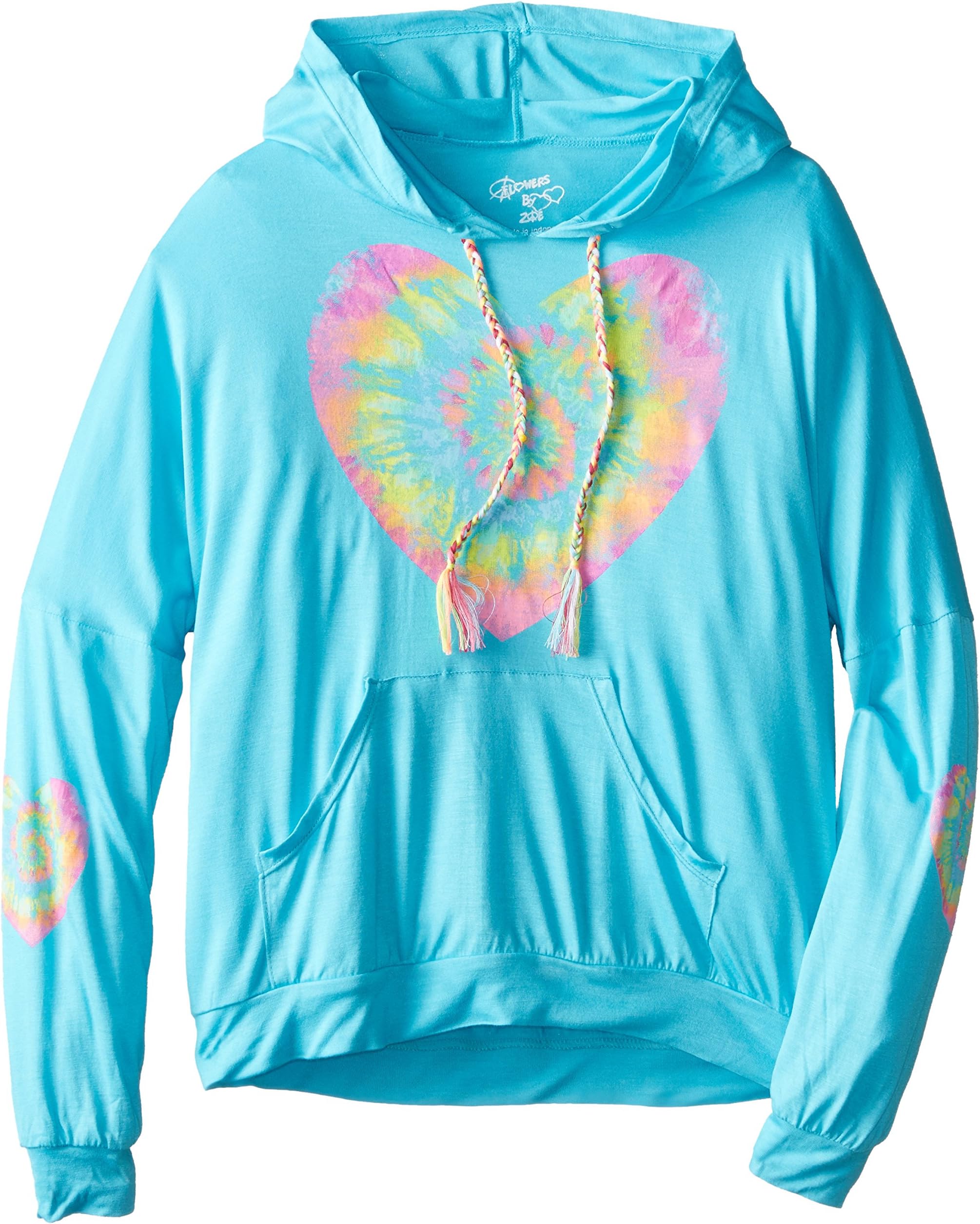 Flowers by Zoe Big Girls' Tie-Dye Heart Hoodie