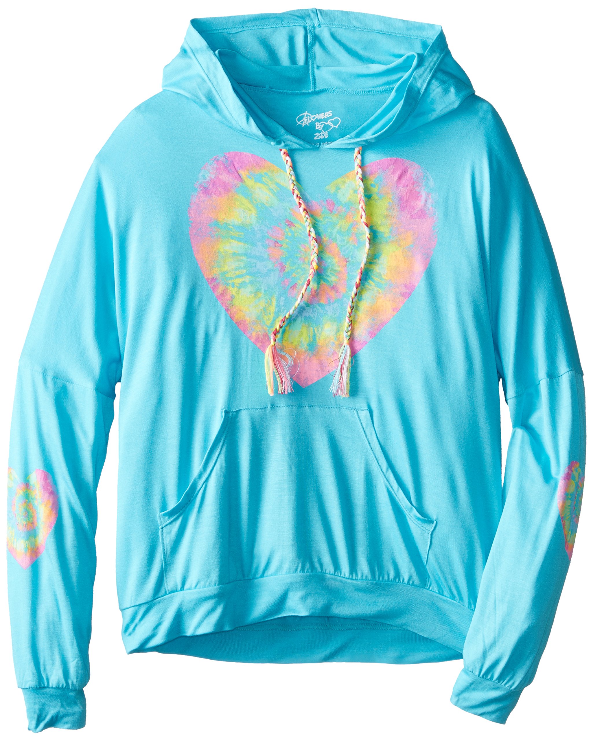 Flowers by Zoe Big Girls' Tie-Dye Heart Hoodie