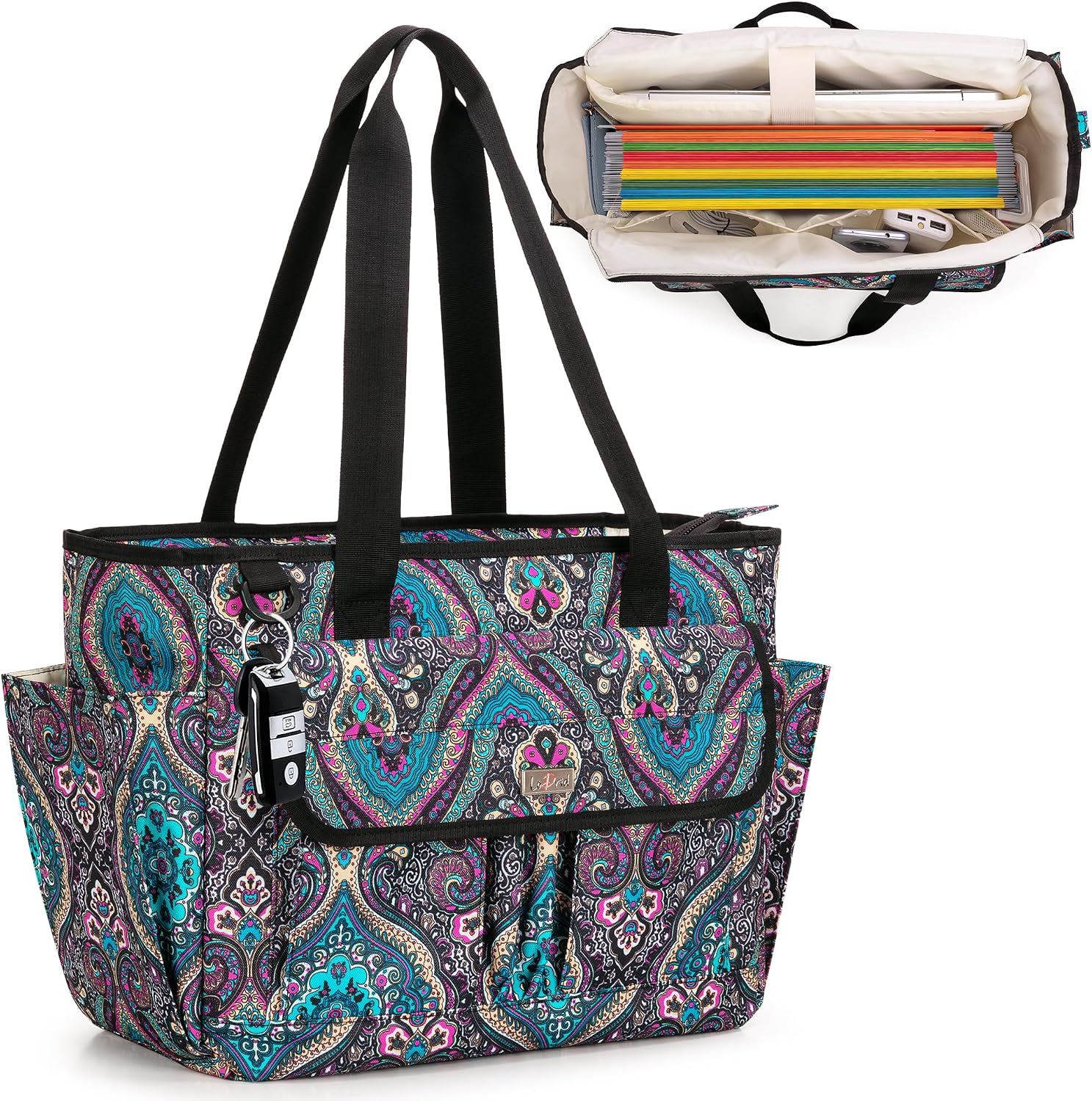 LoDrid Large File Folder Bag with Padded Sleeve for 15.6'' Laptop