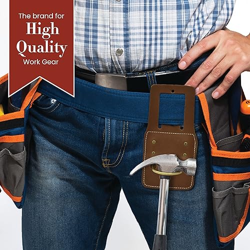 Miniatura 8 de Style n Craft Soporte fijo para martillo, soporte de cuero de grano completo, compatible con todo tipo de martillos y hachas, marrón oscuro (98438)