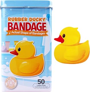 BioSwiss Bandages, Rubber Ducky Shaped Self Adhesive Bandage, Latex Free, Sterile Wound Care, 50 Count