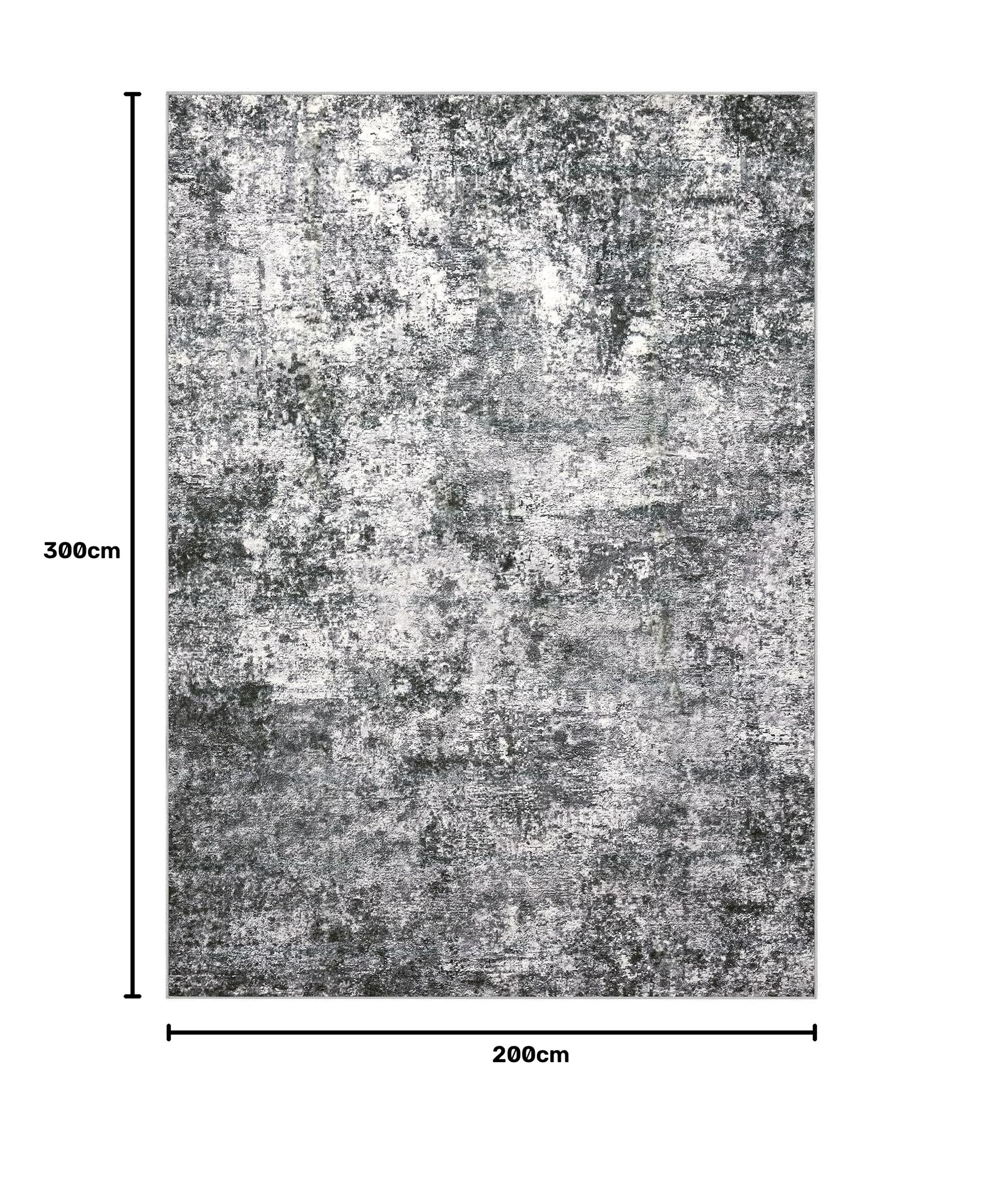 DMOYEST Dywan do salonu, 200 x 300 cm, abstrakcyjny duży, miękki, do wnętrz, nadaje się do prania, neutralny, nowoczesny, z niskim runem do sypialni, jadalni, domu wiejskiego, domu, biura, szary