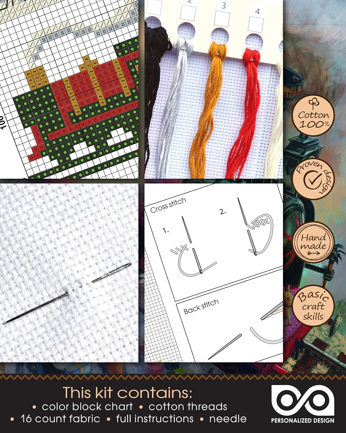 Personalized.Design Cross Stitch Kit 'Hgwrts Express: Platform 9¾ King's Cross Station' Bookmark