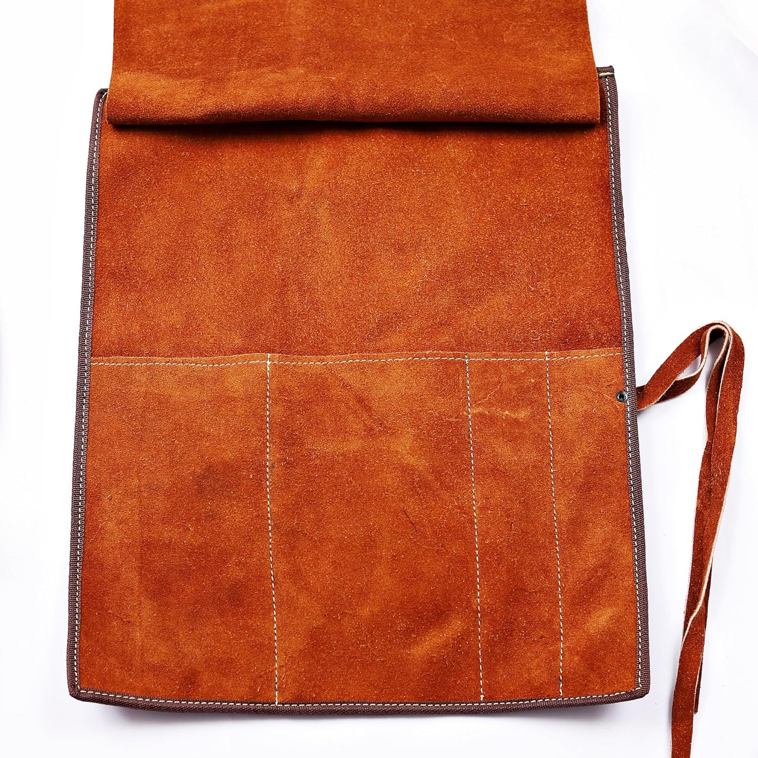 Leather Knife Roll Bag Professional Chef Knife Case Travel Storage Carrying Wrap Holder Sheath Cookware, Kitchen Carrier Protectors Sleeve Tool Gift For Chefs (4 Slots