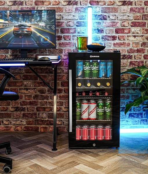 Subcold Ace90 LED Touch Control Beer Fridge With Glass Door | Premium Drinks & Wine Fridge | Black Alu Handle, Auto Defrost, Lockable | 91 Cans | Ideal for Home Bar Undercounter - 2