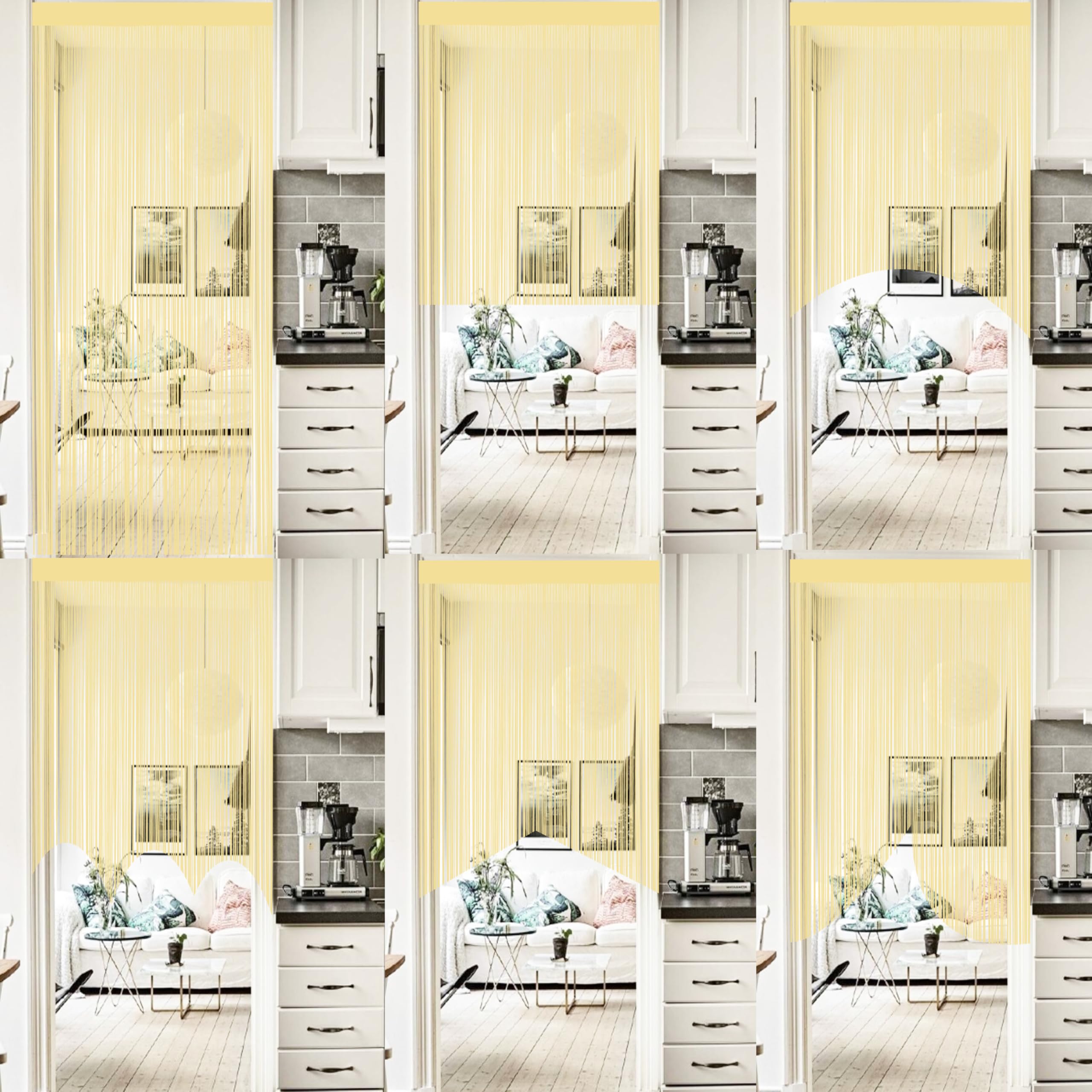 QiBoYuYe Fly Screen Curtains For Window String Flies Doors Decorations Room Dividers Doorways Panel Bedroom Living Closet Drapes (Beige - Image 4
