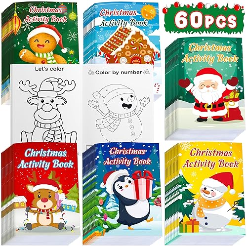 60PCS Christmas Activity Books Party Favors for Kids - Winter