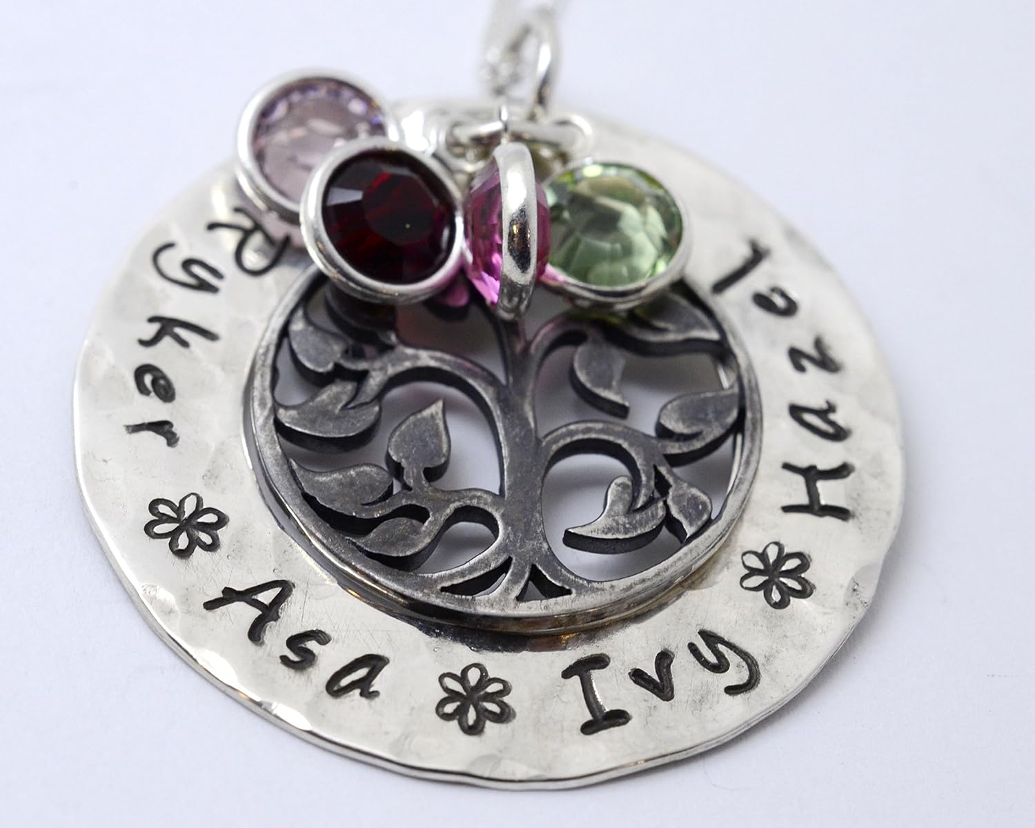 Handmade Rustic Family Tree Necklace, Mother's Necklace, Mother's Day, Grandma, Nana Jewelry