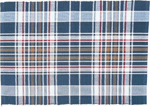 C&F Home Lawson Lake Plaid Placemat Single Rectangle Lodge Cabin Nature Rustic Blue Cotton 13" x 19" Blue