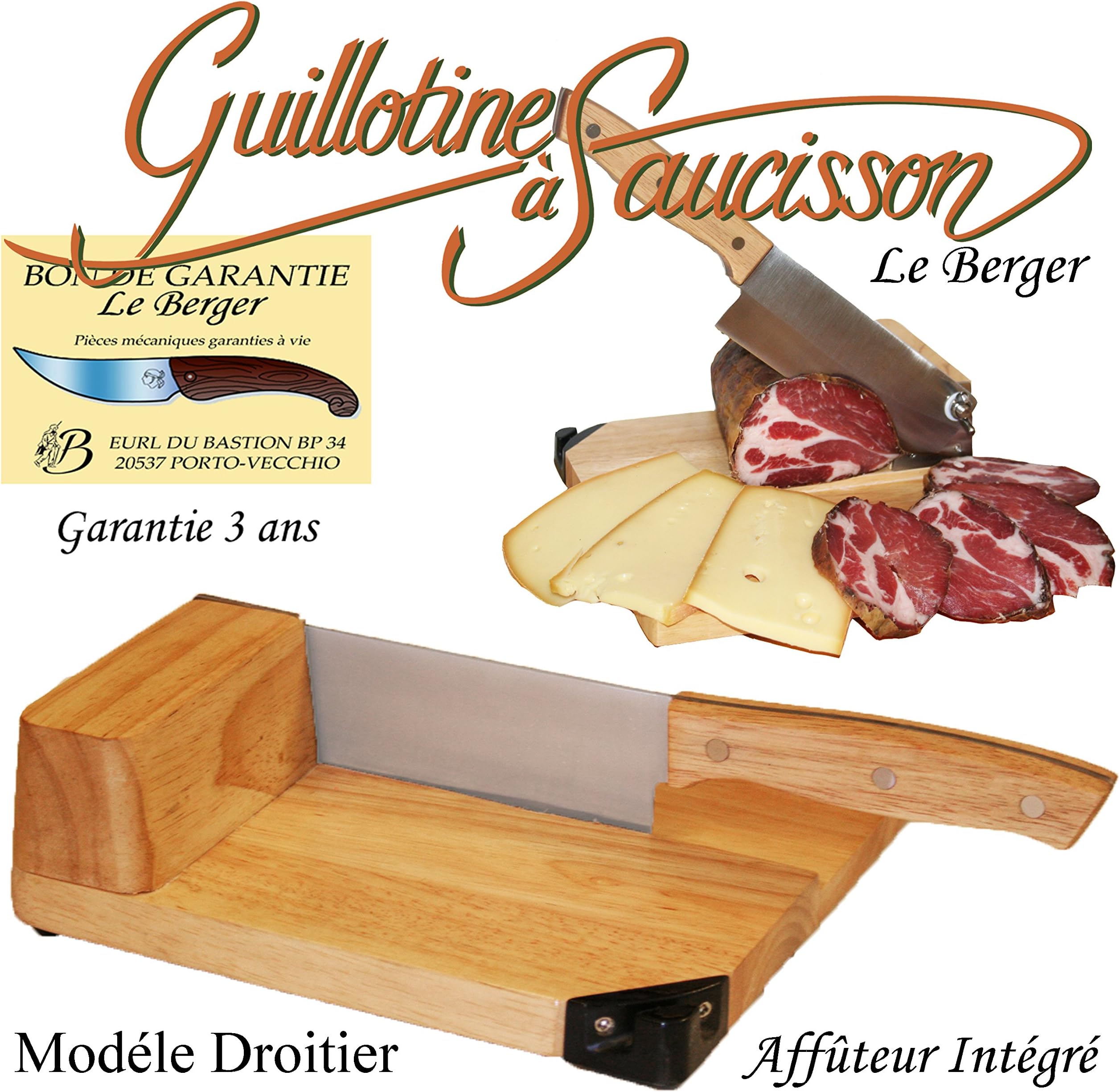 Traditional sausage guillotine slicer Toque Chef 100% french handmade