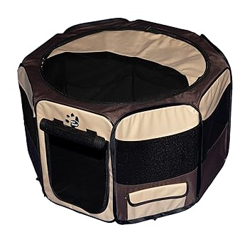 Pet Gear Travel Lite Portable Play Pen/Soft Crate with Removable Shade Top for Dogs/Cats/Rabbits, Easy-Fold + Built-in Stay Fold Band, Durable 600D Fabric, Indoor/Outdoor, 3 Sizes