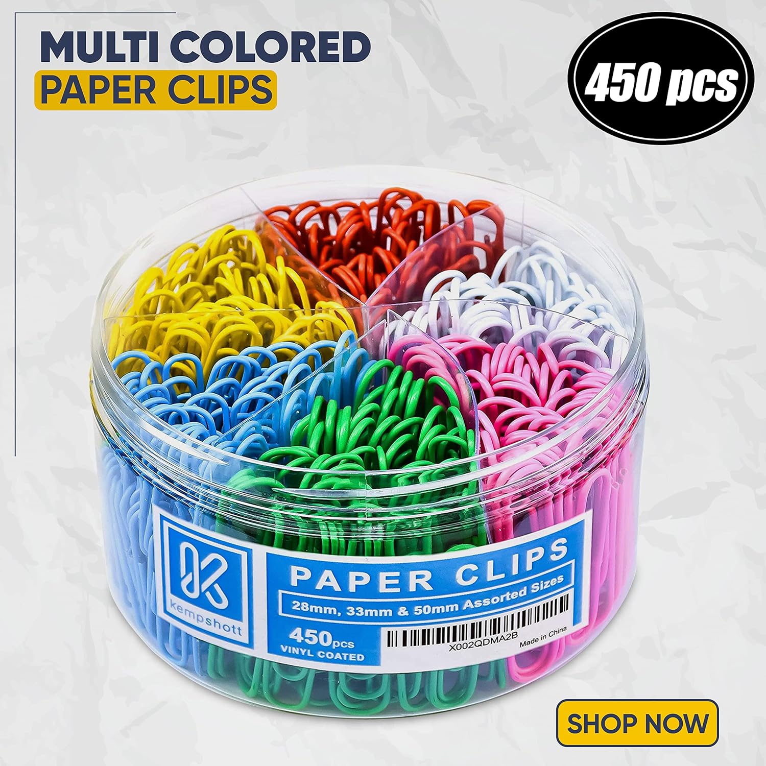 450 Color Paper Clips Assorted Sizes Small, Medium and Large Paper Clips for Paperwork Ideal for Home, School and Office Use (Assorted, Multicolored) Multicolored Paper Clips image 8 of 9 B08P9TR96Q
