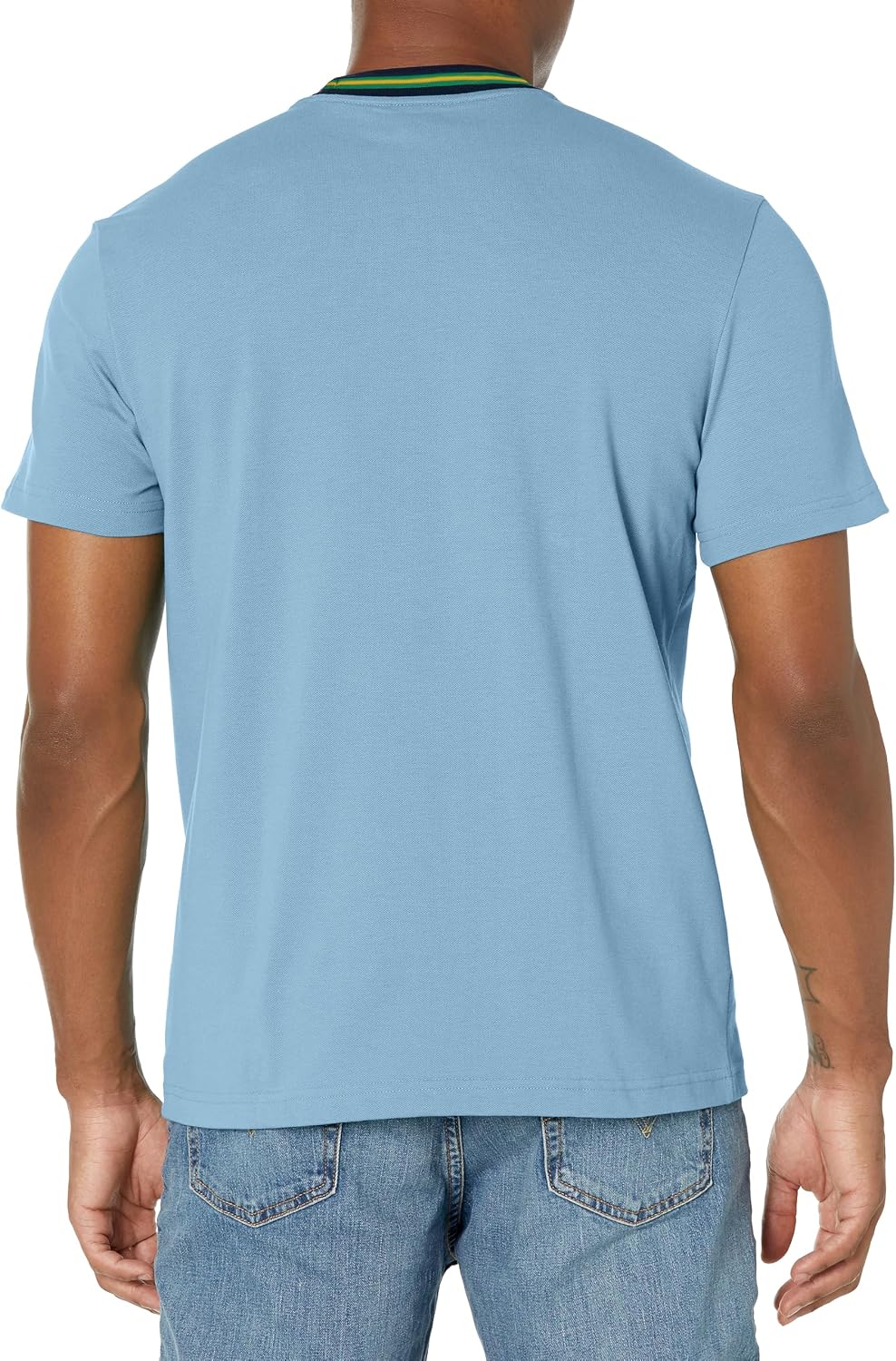 Lacoste Men's Stripe Collar Stretch Piqué T-Shirt