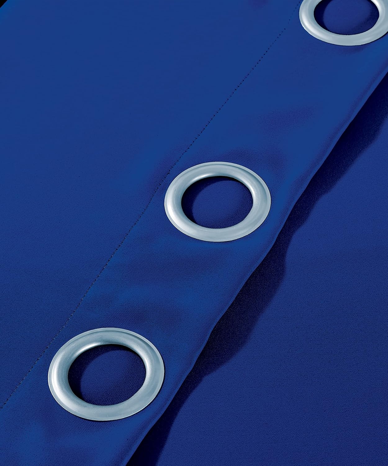 Home Soft Things Serenta 4 Piece Grommet Darkening Thermal Insulated Blackout Window Panel Curtain Set, 2 Curtains and 2 Tiebacks, 54" x 96", Dark Blue