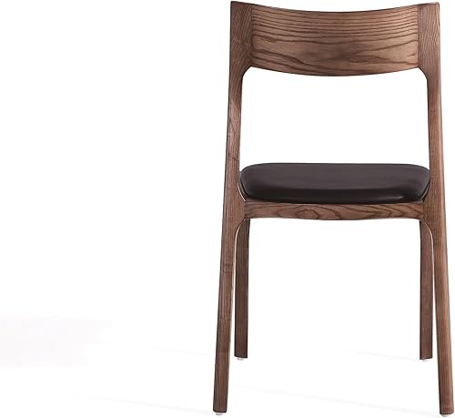 Miniatura 9 de Manhattan Comfort Modernas sillas de comedor apilables con asiento tapizado de piel sintética, acolchado de espuma y marco de madera maciza,