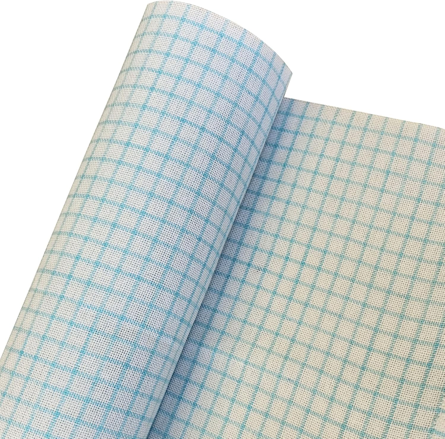 SEWCRANE 25CT Easy Count Cross Stitch Fabric, White with Blue Water-Soluble Gridlines (29" W x 39" L)