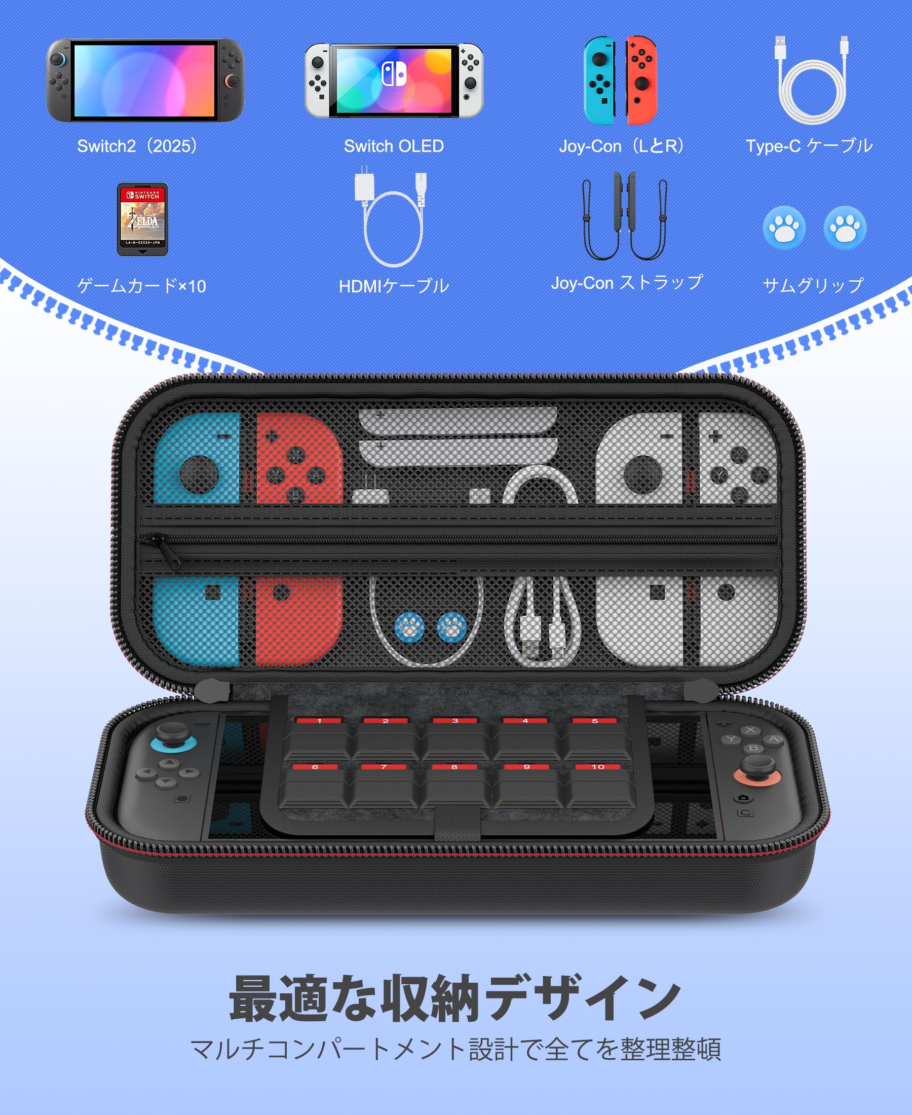 Amazon.co.jp: Elekasumi 4IN1セット スイッチ ケース【Switch2/Switch