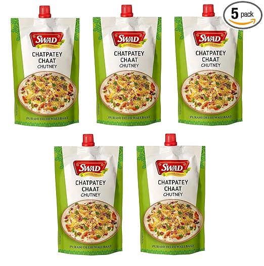 SWAD Chatpatey Chaat Chutney - 200gm - Khatti Meethi Chutney. (Pack of 5)