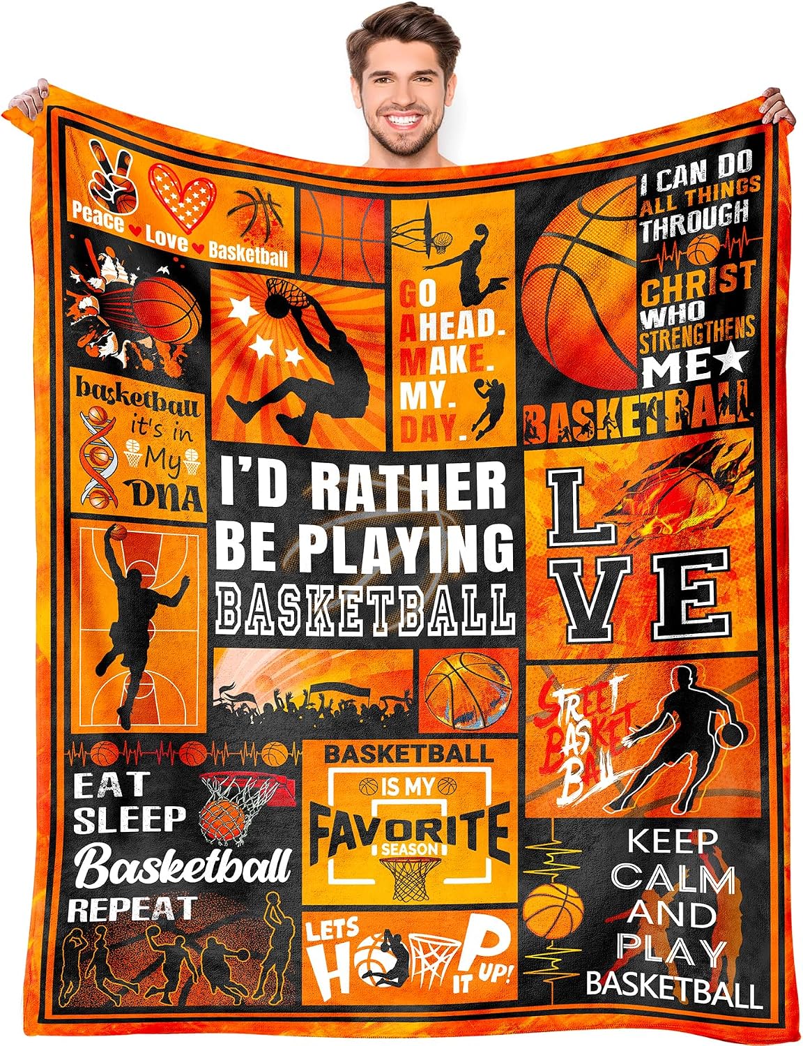 Basketball Blanket Gifts for Boys Basketball Throw Blanket for Basketball Lover Player Team Basketball Coach Gifts 50"x40"