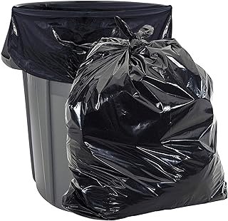 Aluf Plastics 45 Gallon 2 MIL Black Heavy Duty Garbage Bags - 40