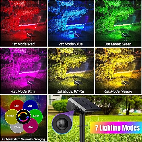 Miniatura 3 de Luces de punto para exteriores que cambian de color, 10 unidades28 LED 7 modos de encendido y apagado automático, focos solares de paisaje, IP67