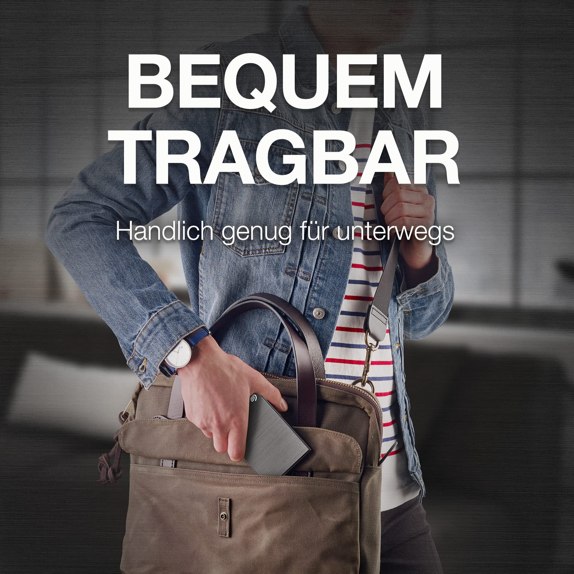 Seagate One Touch 2TB tragbare externe Festplatte, Hardwareverschlüsselung mit Kennwortzugriff, PC, Notebook & Mac, USB 3.0, Schwarz, inkl. 2 Jahre Rescue Service, Modellnr.: STKY2000400
