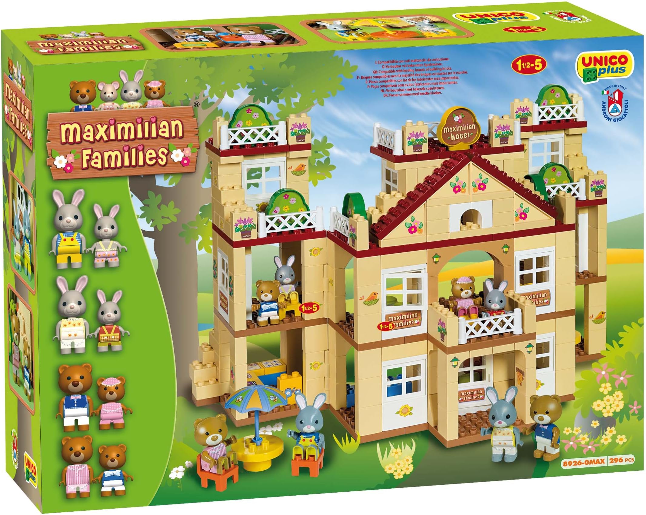 ToylandUnico Hotel Maximilian 8926-0MAX Building Blocks, 2 Years to 99 Years, Pack of 296