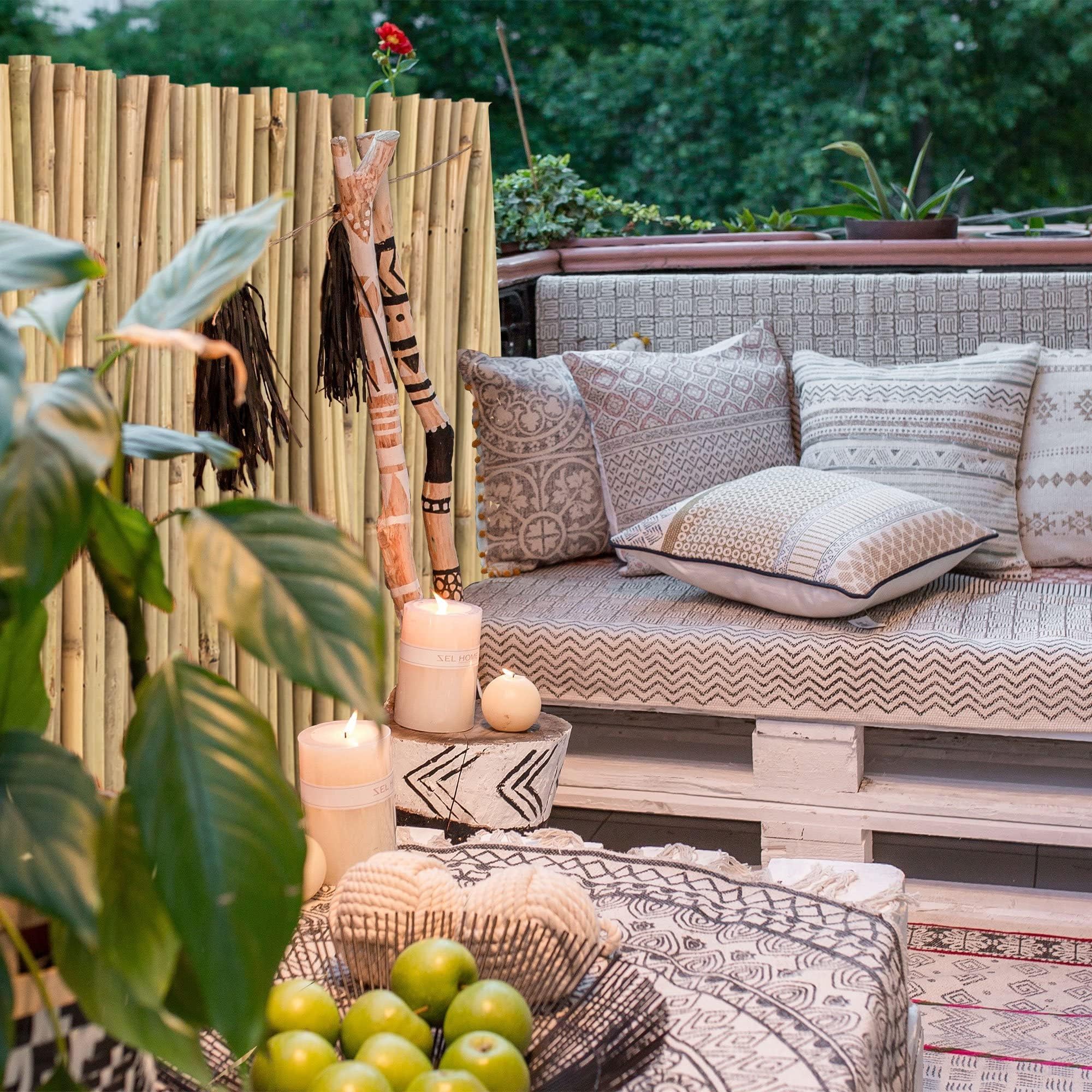 jarolift Valla de Bambú Premium Estera Resistente Estable Protección para Jardín Balcón Terraza, 80 x 300 cm, Natural