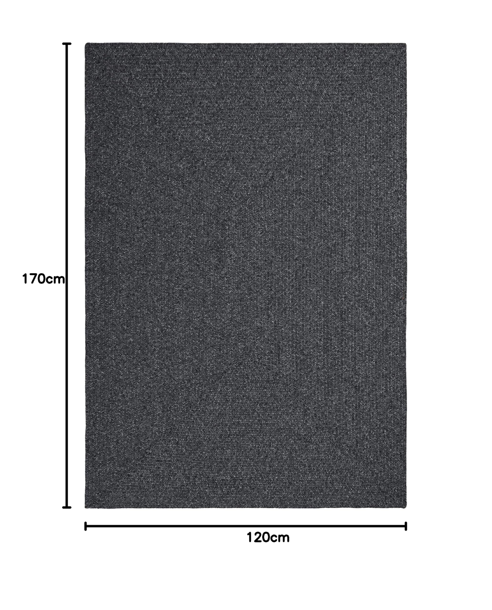Northrugs Trenzado In- & Outdoor Teppich Wetterfest – Pflegeleicht Handmade-Look für Innen und Außen Gewebter Outdoorteppich Läufer für Balkon, Terrasse, Wohnzimmer, Garten – Dunkelgrau, 120x170
