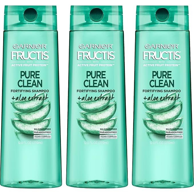 Garnier Hair Care Fructis Pure Clean Shampoo, 12.5 Fl Oz, 3 Count