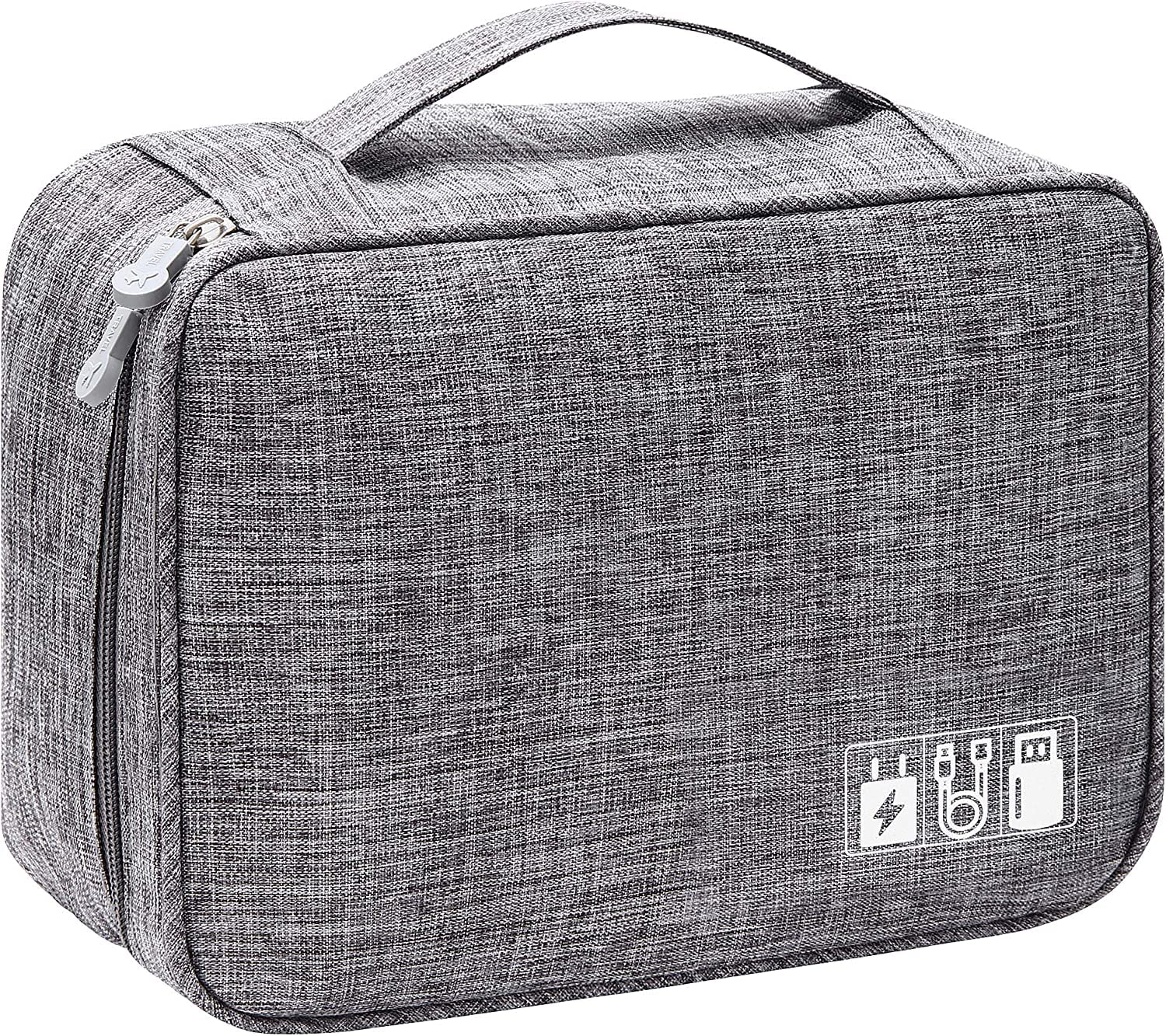 Trendegic Electronics Organizer Travel Cable Organizer Bag for Electronics Accessories Portable Tech Carrying Large Storage Case for Charger, Cord, Power Bank, Hardware Waterproof (Grey - 1PCS)-image-19