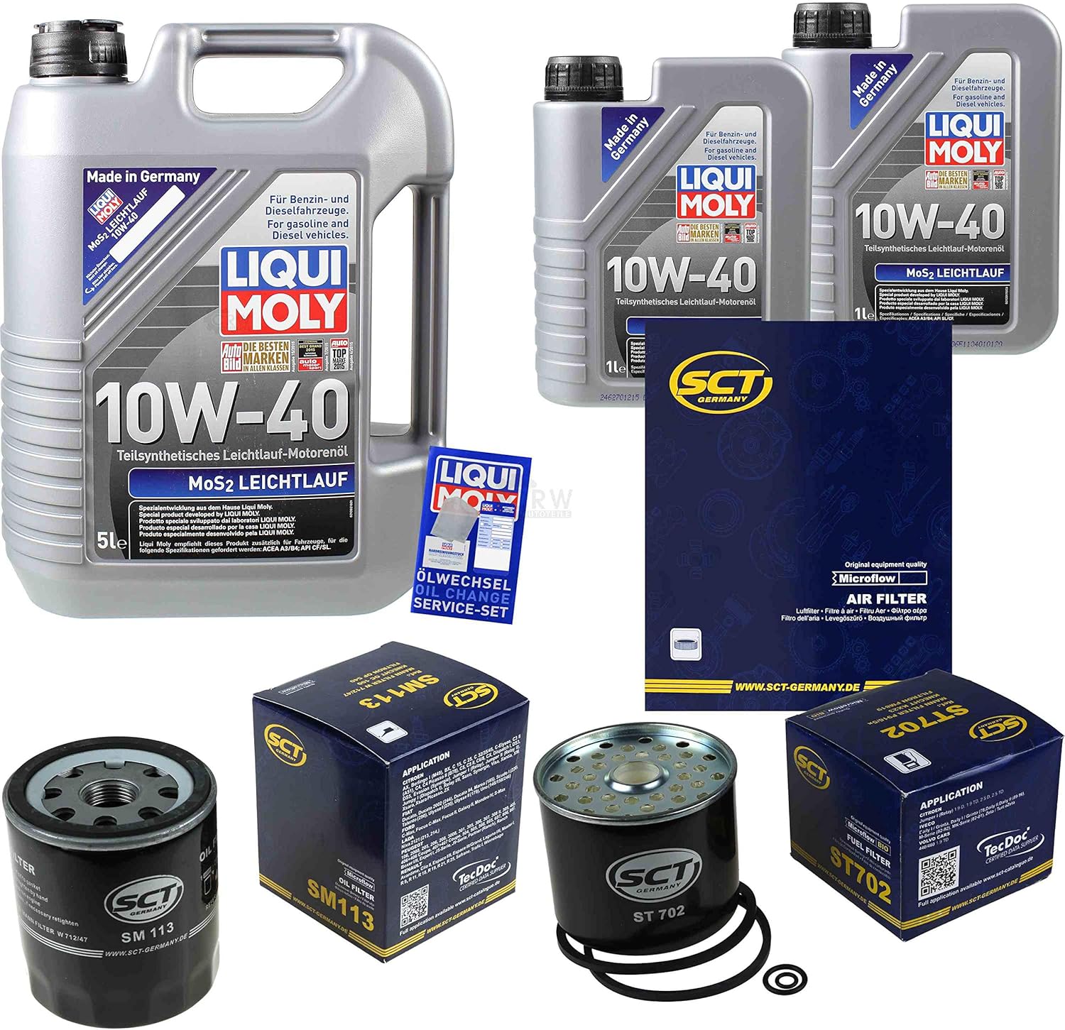 Filter Set & Motoröl 7L - Komplett-Servicepaket 10W-40 Mit MoS2