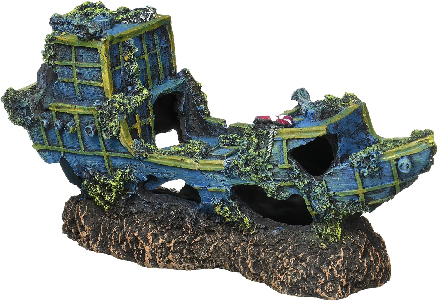 Penn-Plax Deco-Replicas Sunken Treasure Ship Aquarium Decoration – Safe for Freshwater and Saltwater Fish Tanks – Medium