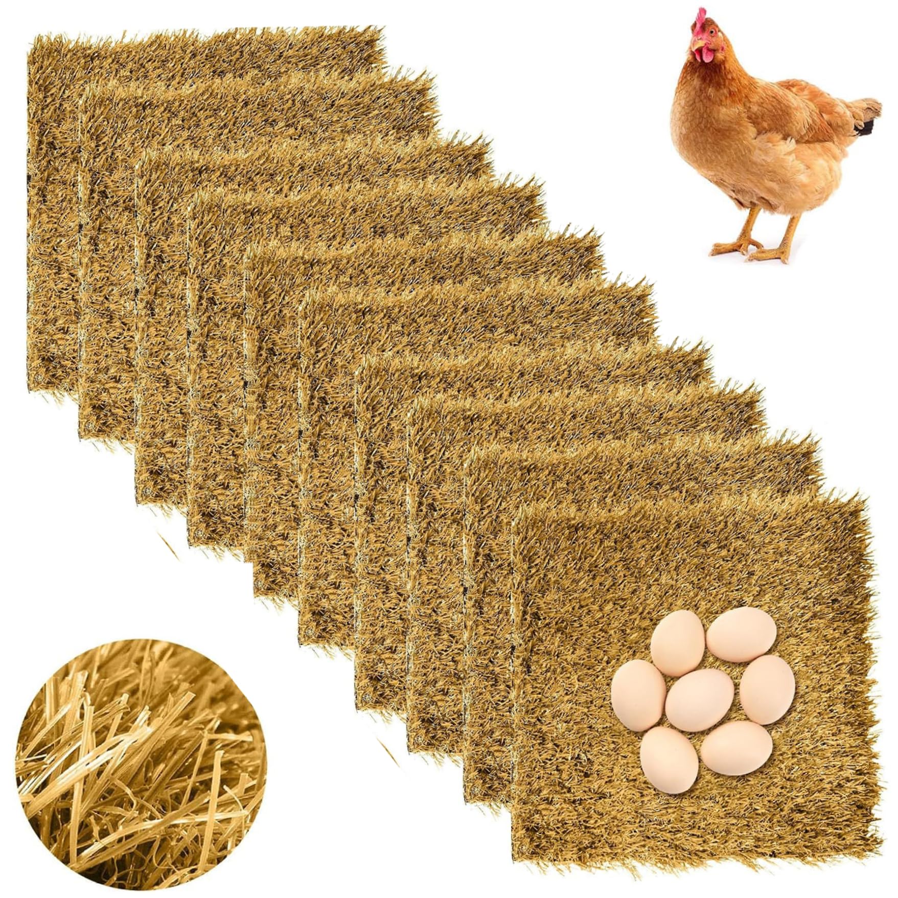 Tapis nidification en gazon lavable pour protéger les œufs x10