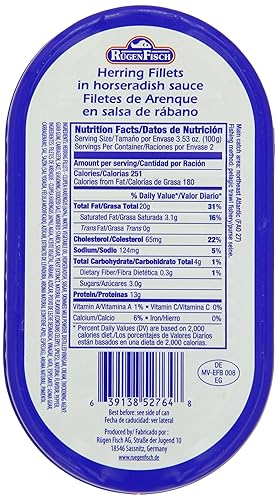 Miniatura 2 de RügenFisch Filetes de arenque en salsa de rábano picante, 7.05 onzas