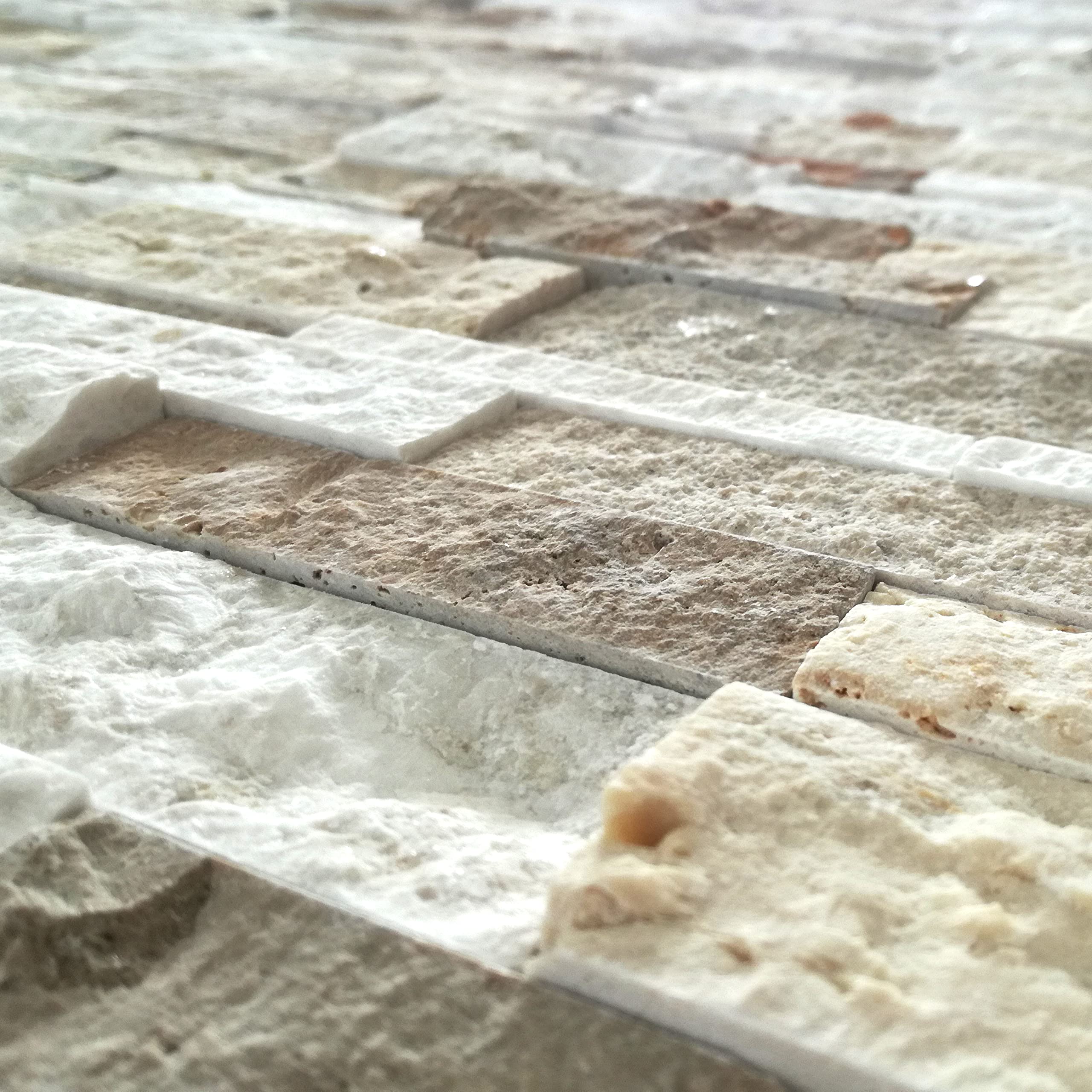 Rivestimento in Pietra Naturale per Parete Decorativo, travertino Color