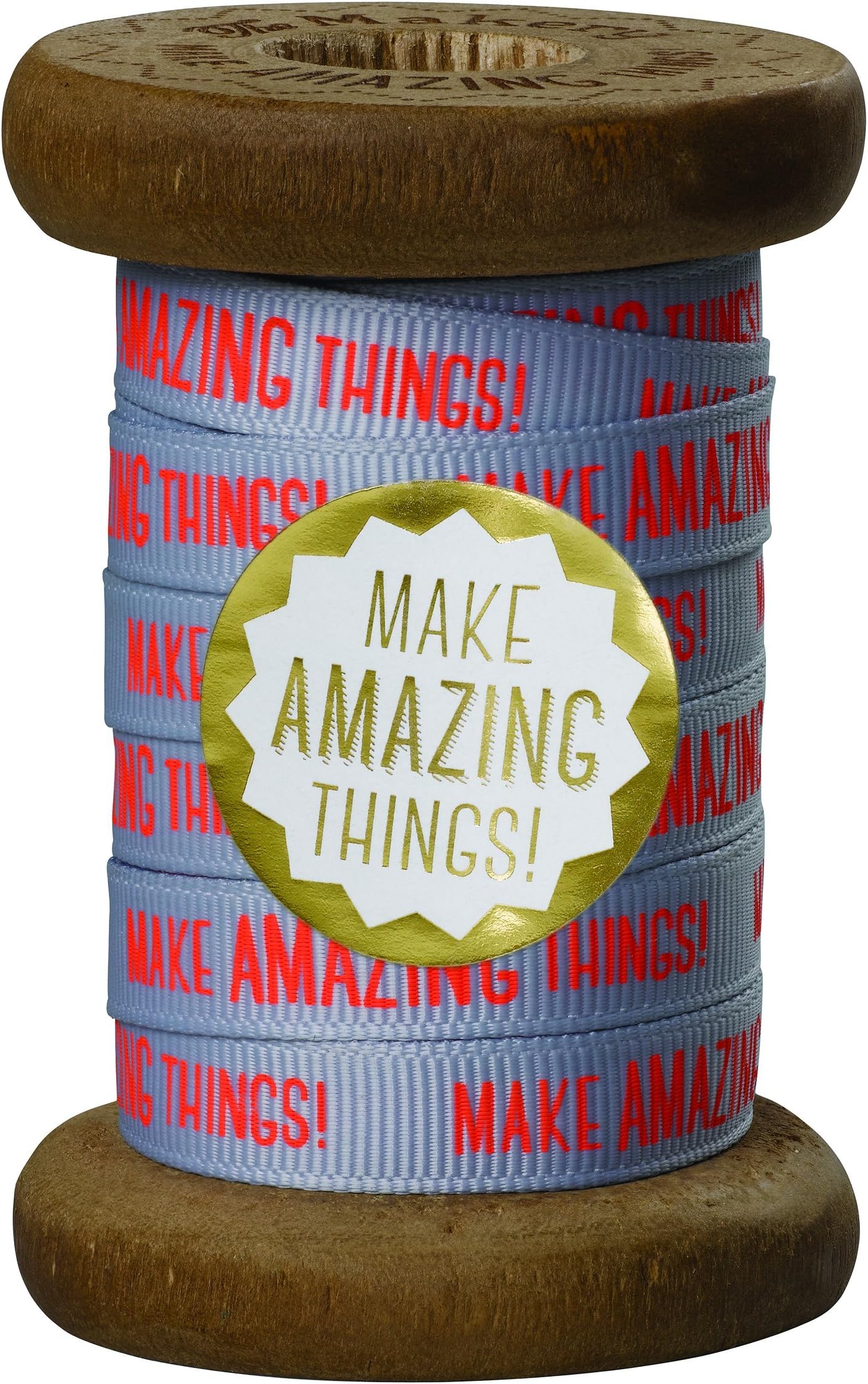 The Makery Printed Ribbon, Eucalyptus, Blue, 5.5 x 5.5 x 8.5 cm