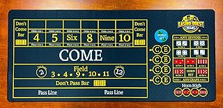 Mini Craps Dealer Practice Mat 34.5" x 15.5" CQ Black & Gold