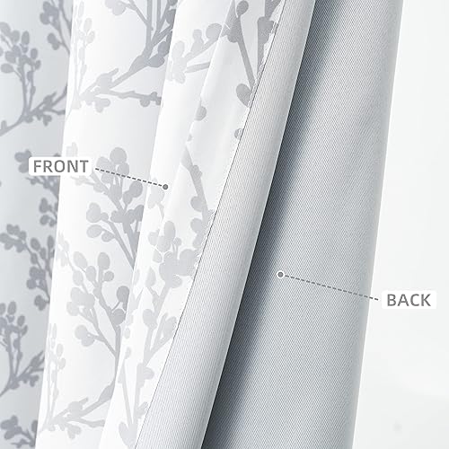 Miniatura 8 de DriftAway Cortinas florales para dormitorio, 84 pulgadas de largo, para sala de estar, con forro de acuarela, cortinas opacas con aislamiento