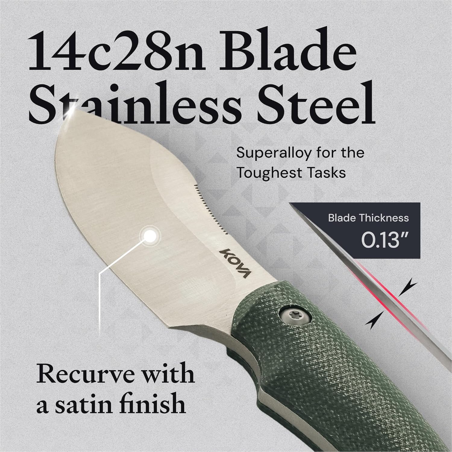 KOVA Personalized Tracer Fixed Blade Knife w/Kydex Sheath – Custom Engraved Outdoor EDC Knife for Hunters and Anglers, Gift-Ready for Anniversary Birthday Christmas for Husband Dad Brother