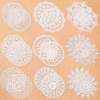 Mimorou 18 Pack 6 Inch White Crochet Lace Doilies - Vintage Handmade Cotton Coasters, Rustic Table Placemats for Wedding, Christmas Decor
