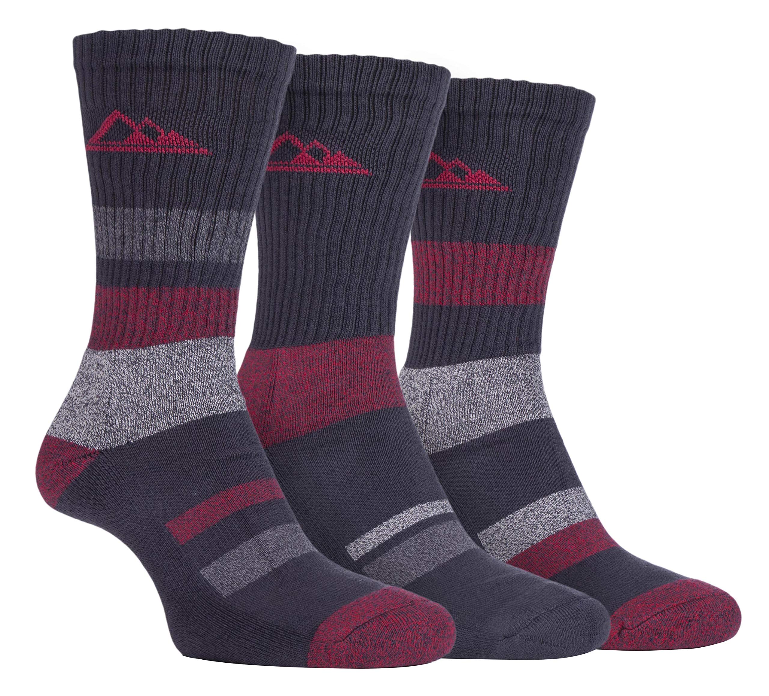 Storm Bloc Men's Charcoal - 3 Pack Padded Sole Anti Blister Lightweight Breathable Cotton Walking Hiking Socks For Summer