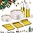 150 PCS Clear Gold Disposable Dinnerware Set for 25 Guests, Clear and Gold Plastic Plates for Party, 25 Dinner Plates, 25 Salad Plates, 25 Cups, 25 Spoons Forks Knives for Wedding and Party Supplies