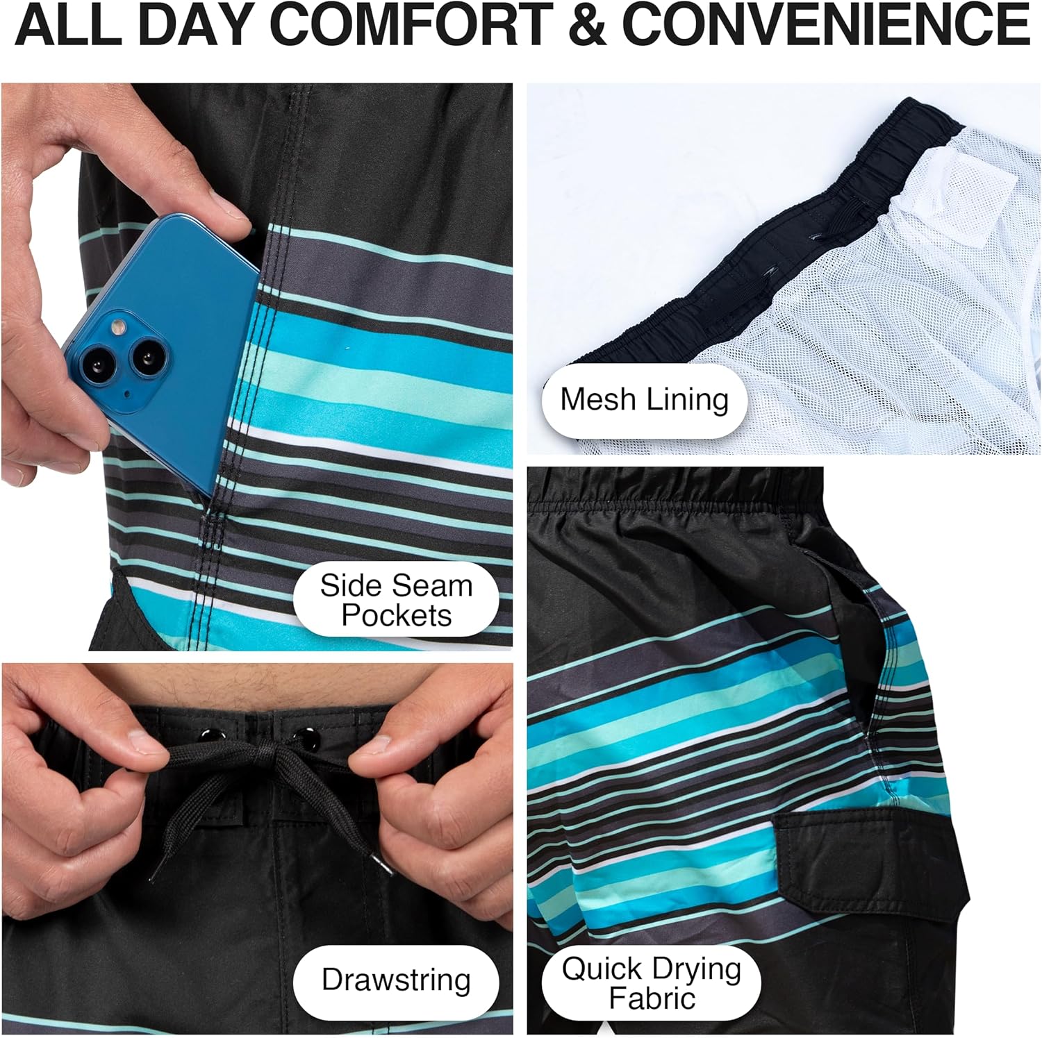 Kanu Surf Men's Wade Mens Swim Trunks Quick-Dry Swim Shorts Men, 5.5 – 9 Inch Inseam (Regular & Extended Sizes)