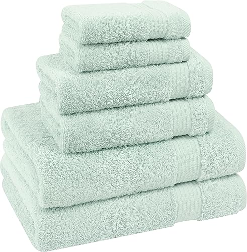 Miniatura 5 de Cotton Paradise Juego de 6 toallas de 100% algodón, toallas turcas suaves y absorbentes para baño, 2 toallas de baño, 2 toallas de mano, 2