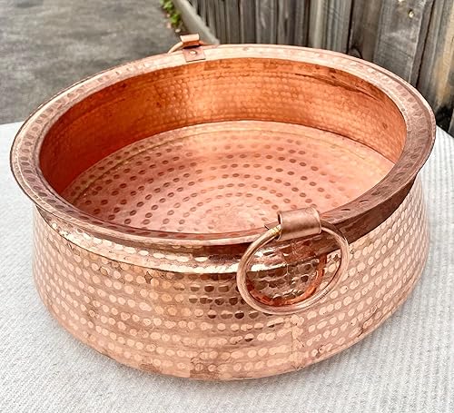 Miniatura 2 de Pure Copper Khadkulo - Cuenco de spa tradicional nepalí de 12 pulgadas para pies pequeños, exhibición de agua y flores, Pooja, oración, artí, cuenco